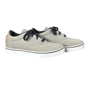 Heelys Men Shoes Size 9 Gray Canvas Lace Up Roller Skate Sneakers No Wheels‎